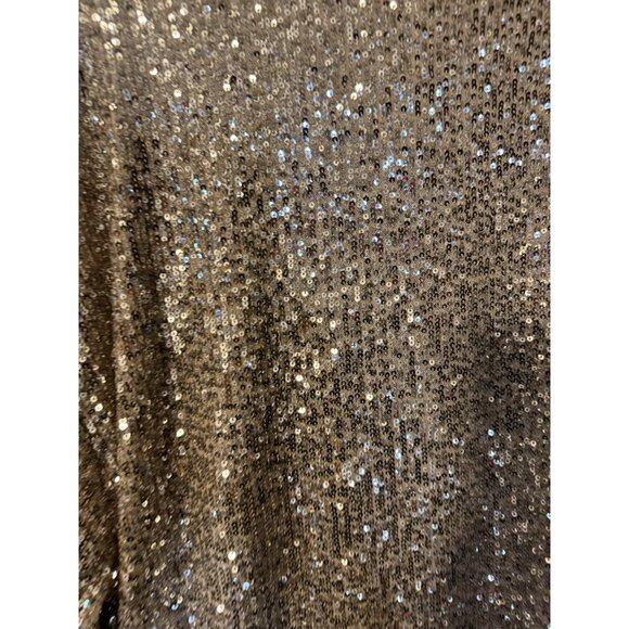 Cable & Gauge Sequin Jacket L Large Gold Wedding Formal Party Cruise Holiday NEW - Picture 3 of 12